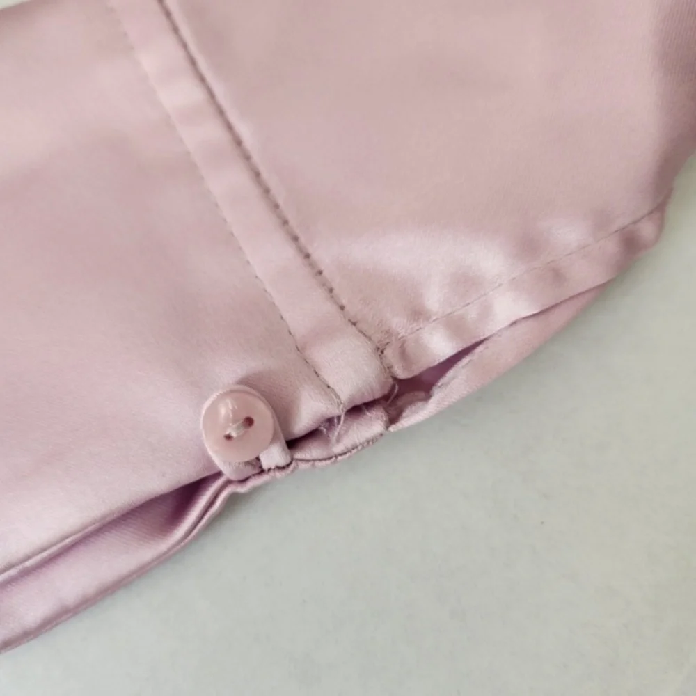 Zara Dress Womens Size Small Light Pink‎ Shirt Satin Collared Wrap Elegant Dress - Picture 14 of 14